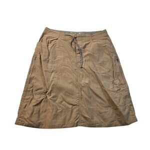 Mountain hardw. skirt modest hiking knee length zip pocket tie waist packable 6